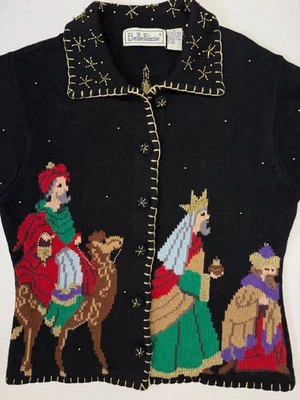 Suéter Vintage BellePointe Navidad Tejido Alfabeto Profesor Vacaciones Para Mujer L Foto 1 de 4