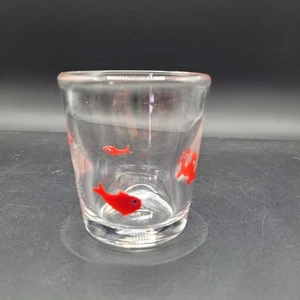 Crate & Barrel Koi Fish Goldfish Orange Hand Blown 3" Tumbler Shot Glass - Picture 1 of 3
