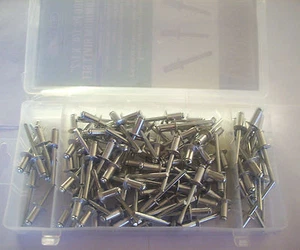 100PC GRIP TOOLS ALUMINUM POP RIVET SET 1/4" x 1/2" HAND & AIR RIVETERS 61040 - Picture 1 of 1