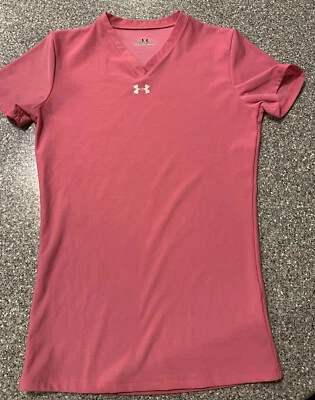 Under Armour Girls Youth Large V Neck Compression Shirt Pink BNWOT - Image 1 of 4