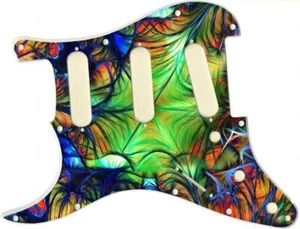 Pickguard Stratocaster Gráfico ZURDO para adaptarse a Fender 11 Agujeros Fractal 4 - Imagen 1 de 1