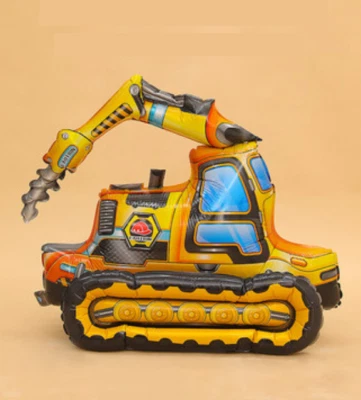 Enorme Globo de Lámina de Vehículo Constructor Taladro de Construcción 3D Decoración de Fiesta de Cumpleaños Foto 1 de 4
