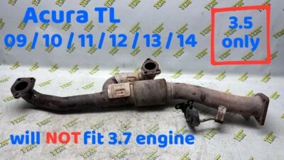 09-14 Acura TL Exhaust Down J Pipe Y Flex Pipe 3.5 2009 2010 11 2012 13 2014 OEM - Image 1 of 4