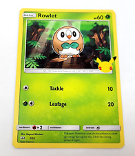 Rowlet 7/25 NONHolo Pokemon 25th Anniversary McDonald’s Promo Card 2021