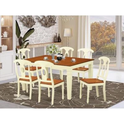 7  Pc  Kitchen  table  set  with  a  Dinning  Table  and  6  Wood  Dining ... - Image 1 of 4