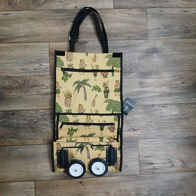 NOVA Sacola de Compras Dobrável Jade Rolling Sacola Rodas Bagagem Havaiana Hula Meninas - Imagem 1 de 4