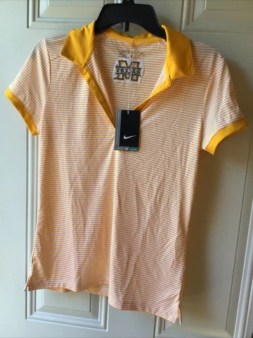 Murray State Racers Nike Golf Shirt Women’s Small Stripes New With Tags Yellow Cover