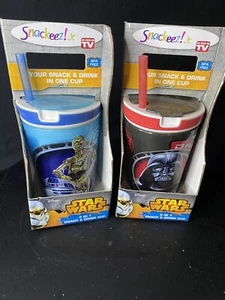 Snackeez! Jr. Junior Disney Star Wars Snack & Drink Cup Combo C3 PO & Darthvader - Picture 1 of 2