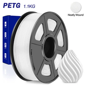 JAYO 1.1KG PETG White 3D Printer Filament 1.75mm Neatly Wound Clog-Free ±0.02mm - Picture 1 of 8
