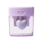 Mini Single Double Holes Love Sharpener Portable Clear Pencil Sharpener With Lid