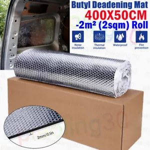 2MM 50x400CM Roll Butyl Sound Deadening Proofing Mat Car Van Vibration Damping - Picture 1 of 14