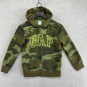 Gap Hoodie Kids Size Large 10 Green Camouflage Full Zip Spell Out Y2K - Picture 1 of 10