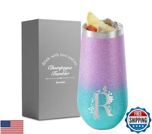 Onebttl Personalized Champagne Tumbler for Women, 6 oz Champagne Flute Insula - Picture 1 of 5