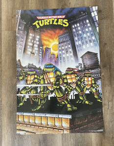 Vintage 1989 TMNT Teenage Mutant Ninja Turtles The Movie Poster Mirage 32 X 21