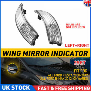 2Pair Wing Mirror Indicator Light Lamp No Bulb For Ford Fiesta MK7 2008-2017 UK