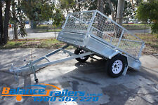 8X5 HOTDIP GALVANISED FULLY WELDED TIPPER BOX TRAILER WITH 600mm REMOVEABLE CAGE