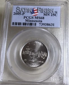 2005-P Minnesota State Quarter PCGS MS68 Satin Finish SP68 Free Ship #8631 - Picture 1 of 2