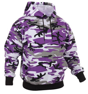 Mens Camo Hoodie Hooded Sweatshirt Pullover Purple Violet Camouflage Rothco 4790