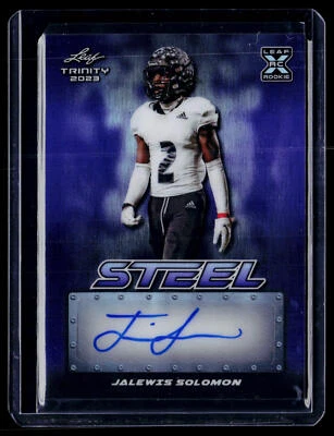 2023 Leaf Trinity - Steel Purple #SA-JS1 Jalewis Solomon #/35 - Image 1 of 2