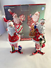 2003 Hand Painted Ceramic By Home For The Holidays Santa Salt & Pepper Shakers