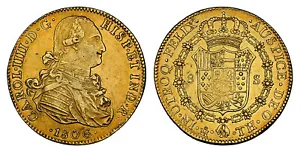MEXICO Charles IV. 1806-Mo TH AV 8 Escudos. NGC AU58. Mexico City. KM 159 - Picture 1 of 1