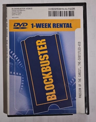 BLOCKBUSTER VIDEO RENTAL orange ct DVD THE PASSION OF THE CHRIST - Image 1 of 3