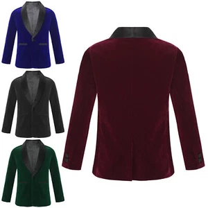 Kids Boys Coat Competition Tuxedo Velvet Blouse Special Blazer Button Jacket - Picture 1 of 27