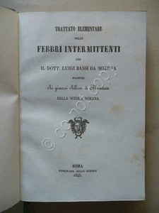 Elementarvertrag über das intermittierende Fieber Luigi Bassi Bindung 1845 Rom - Bild 1 von 4