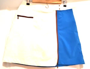 Lopez Women's 8 Pullon Skort Tennis Golf Pickleball Blue White Brown - Picture 1 of 9