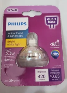 Philips LED MR16 Indoor Flood Landscape 5.2W GU5.3 Bulbs Dimmable NEW - Picture 1 of 2