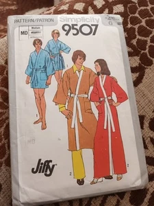 Simplicity 9507 Mens Misses Short Long Kimono Robe Medium 80s Sewing Pattern - Picture 1 of 2