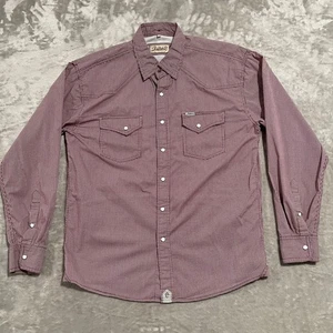 Rafter C Shirt Mens Medium Red Pearl Snap Plaid Western Cowboy Rancher Rodeo - Picture 1 of 10