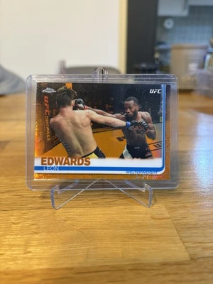 2019 Topps Chrome UFC Leon Edwards #2 Orange Refractor 1/25 Bookend - Image 1 of 2