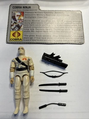 GI Joe 1984 Storm Shadow  V1 Complete W/ File Card Tight Joints No Cracks WB Foto 1 de 4