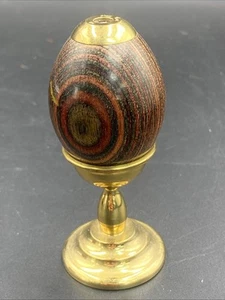 Vintage Van Cort Wood and Brass Egg Kaleidoscope With Stand - Imagen 1 de 10