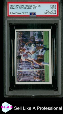 FRANZ BECKENBAUER PANINI FUSSBALL 85 1984 351 AUTO PSA 5 - Bild 1 von 2