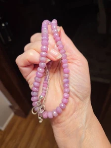 Sterling Silver Jay King Pink Tourmaline Beaded Necklace 18-21” - Picture 1 of 12