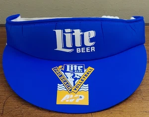 Vintage Miller Lite Beer Pro Beachvolleyball Sonnenblende AVP Logo verstellbar Mütze Kappe - Bild 1 von 4