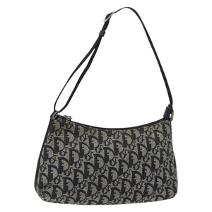 Christian Dior Trotter Canvas Accessory Pouch Black Silver Auth ep9397 - Picture 1 of 21
