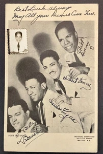 Four Ink Spots Signed Card w/ Real Gem Photo Bill Kinny 1940s - Picture 1 of 2