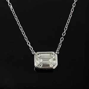 1ct Necklace Pendant White Gold Diamond Test Pass Lab-Created VVS1/D/Excellent - Picture 1 of 3