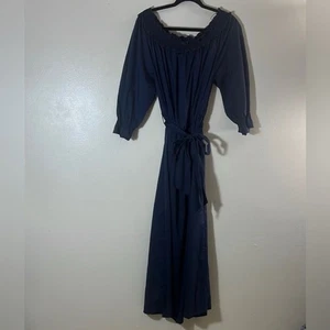 Ashley Stewart blau U-Ausschnitt Bischof Ärmel Maxikleid Gr. 12 - Bild 1 von 8