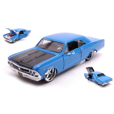 CHEVROLET CHEVELLE SS 396 1966 CLASSIC MUSCLE BLUE 1:24 Maisto Tuning Modellino  - Immagine 1 di 4