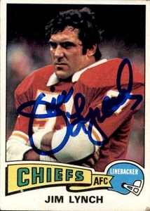 Jim Lynch 1975 Topps #254 Signed Football Card Kansas City Chiefs Notre Dame - Picture 1 of 1