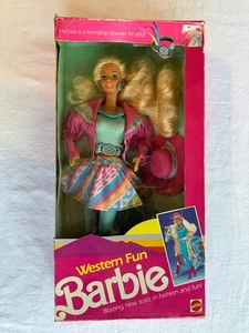 Mattel 9932 1989 Western Fun Barbie, NRFB, 1021 - Picture 1 of 9