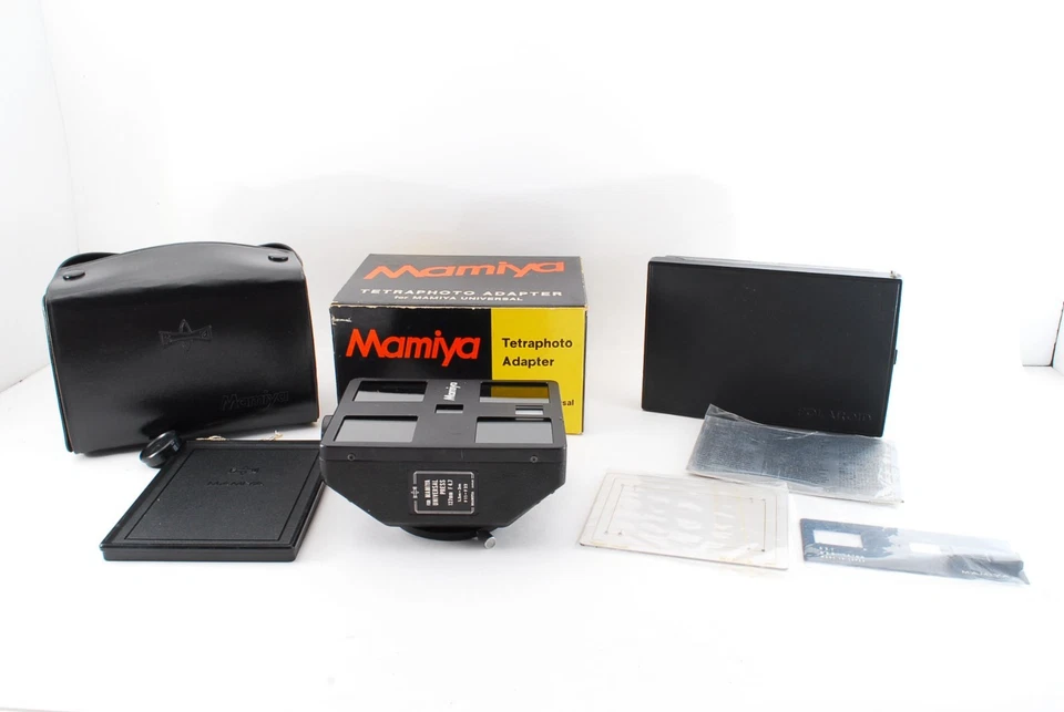 [COMO NUEVO en Caja] Adaptador de Foto Mamiya Tetra y Parte Trasera Polaroid para Prensa Universal Foto 1 de 4