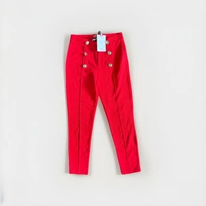 Original Marines Red Pants Size 9-10Y 140cm Gold Button Detail Italy Girls NWT - Picture 1 of 5
