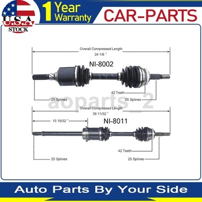 2 Front TrakMotive CV Axle Joint Shaft For Nissan 200SX FWD 2.0L 1997 1996 1995 - Image 1 of 3