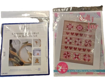 Quilty любовь и DMC лот из 2 вышивка крестиком узор и 14ct руководство новый запечатанный - Изображение 1 из 4