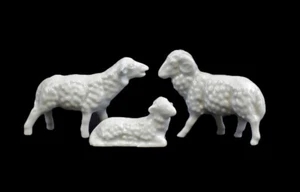 9986022 Figura Belén Porcelana 3x Ovejas Lindner Porcelana Baviera aprox.8x6cm - Imagen 1 de 1